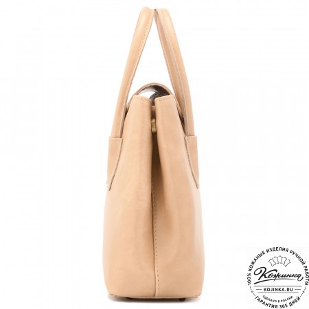  Женская кожаная сумка "Ванесса" (бежевая)